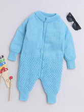 Little Angels Little Angels Baby Rompers - 1 Pcs Woollen Full Sleeves Round Neck Solid for Baby Boys Cozy Blue Adventure Romper 0-3 M / Blue / Wool